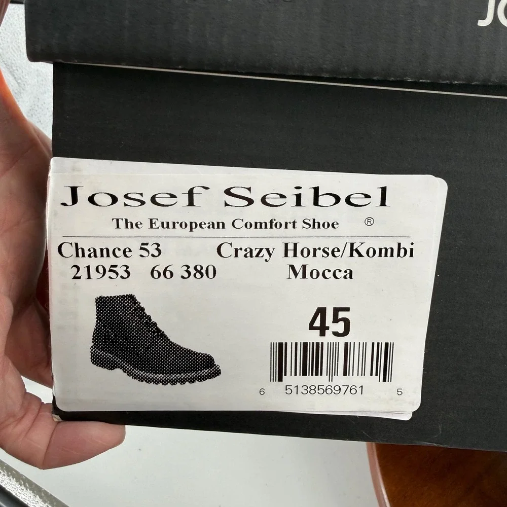 Josef Seibel Chance 53 Mens Boots Mocca‎ Crazy Horse Leather Size EU45/US11-11.5
